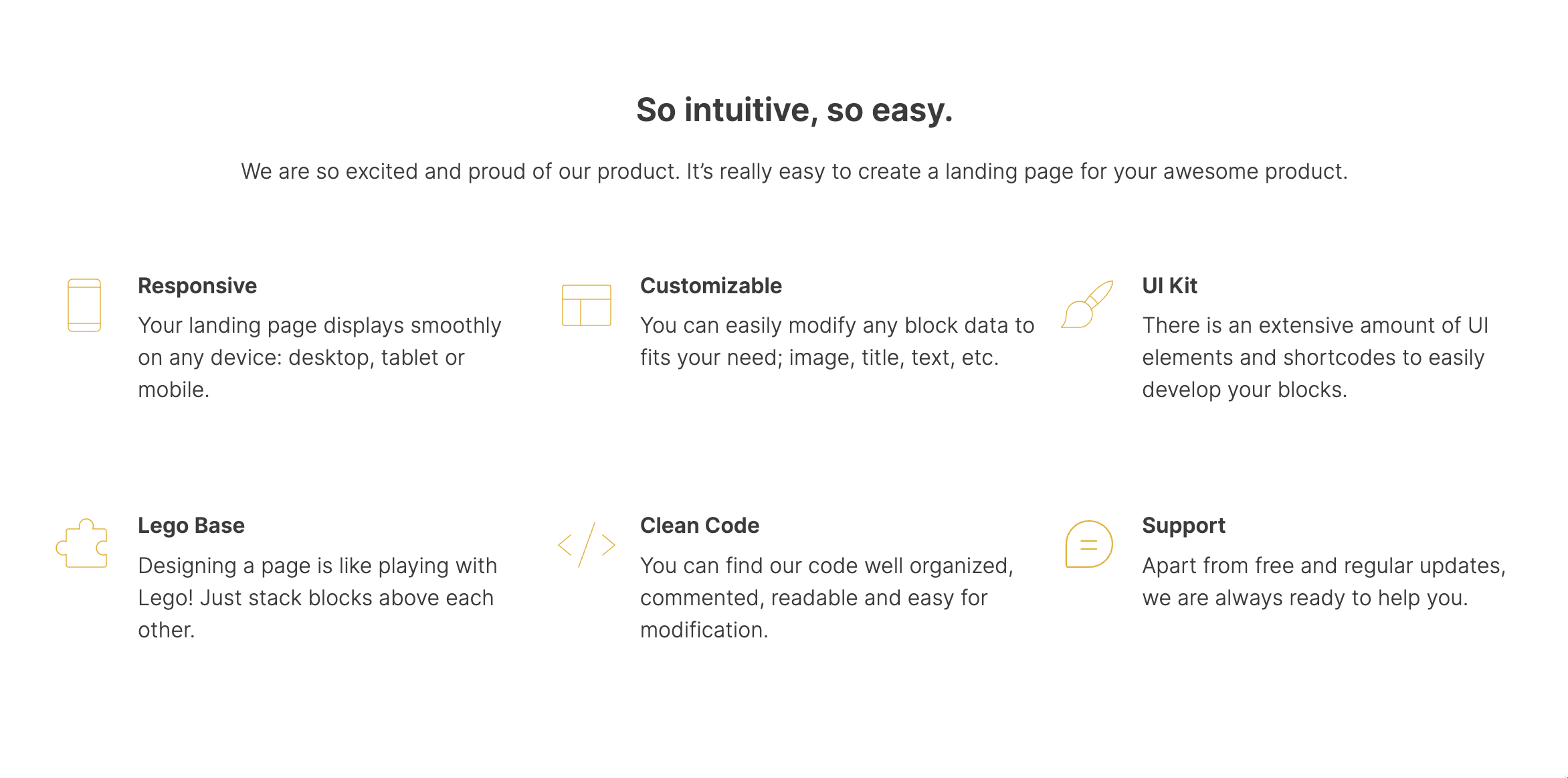 Feature Grid with small icons