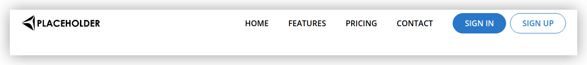 Header with links and buttons