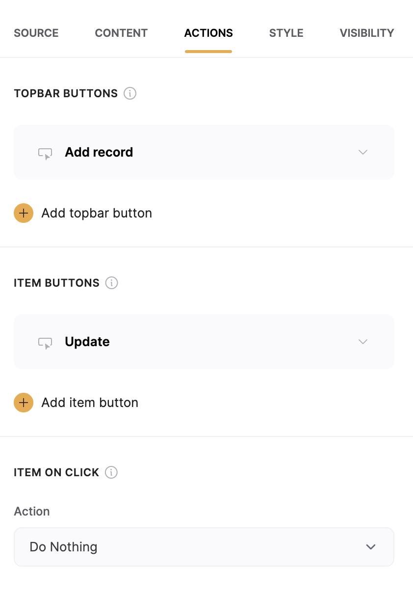 Actions tab