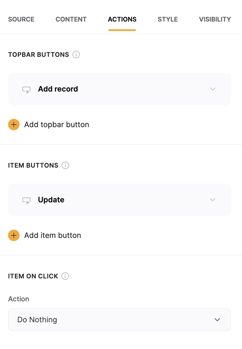 Action Button Component Action Buttons Overview – Softr Help Docs