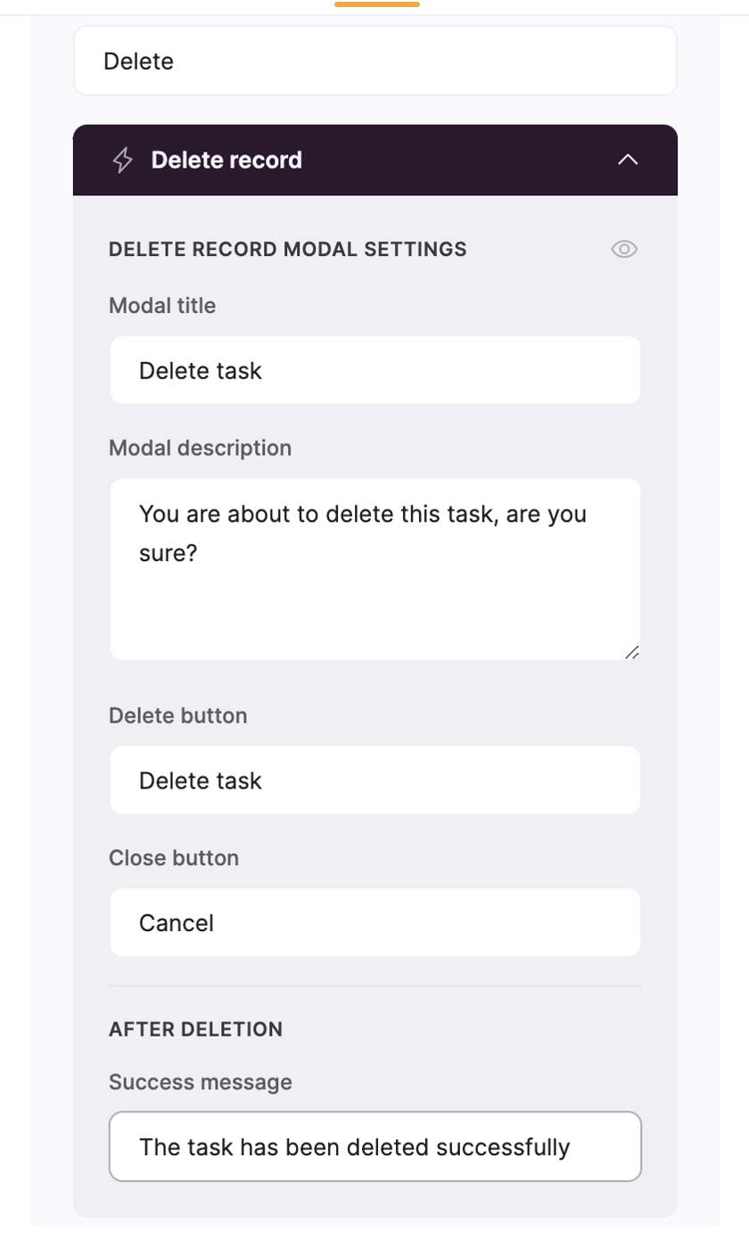 Delete Record – Softr Help Docs