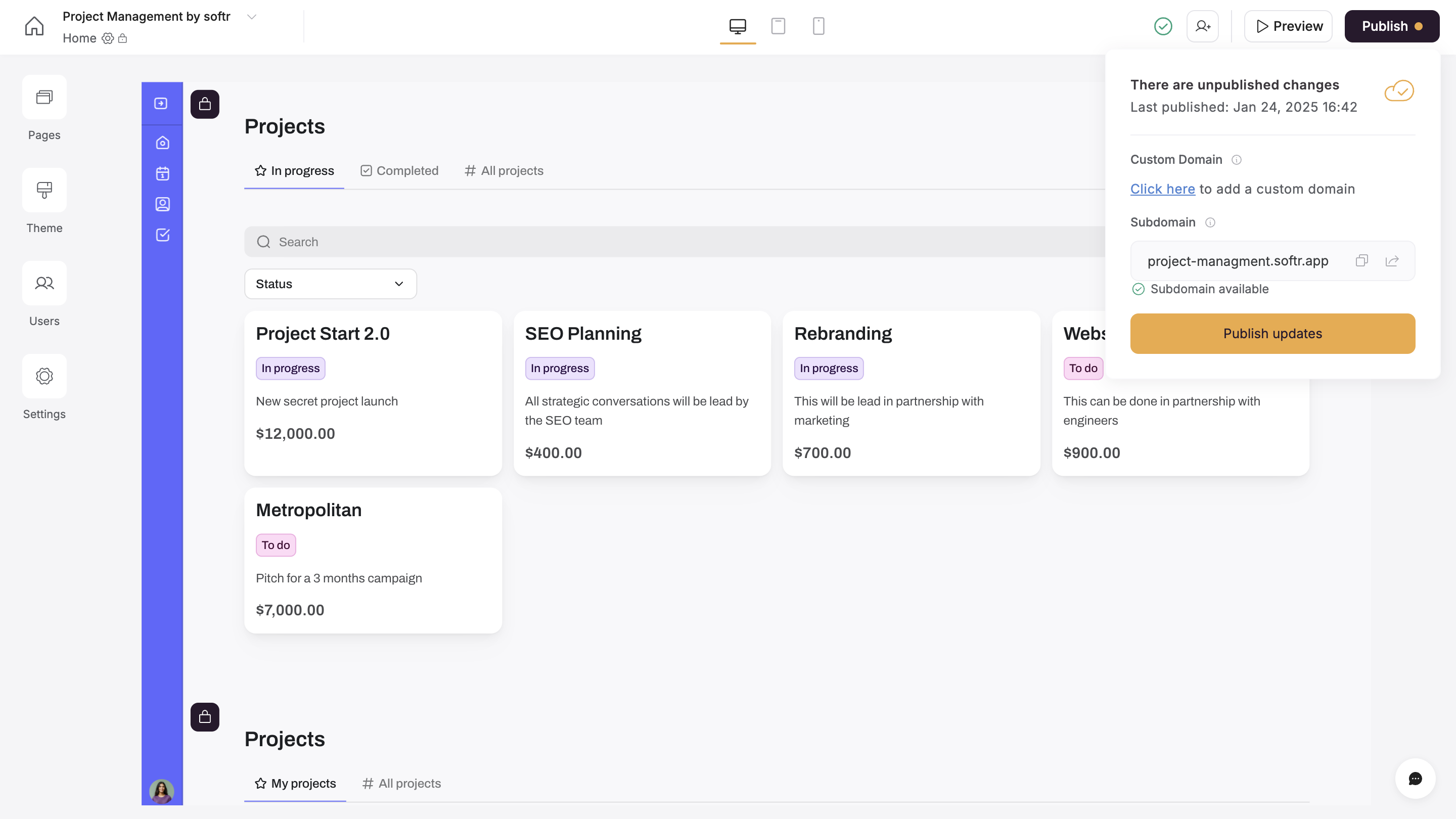 Publish your application – Softr Help Docs