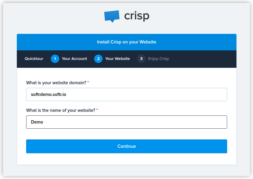 Adding website details