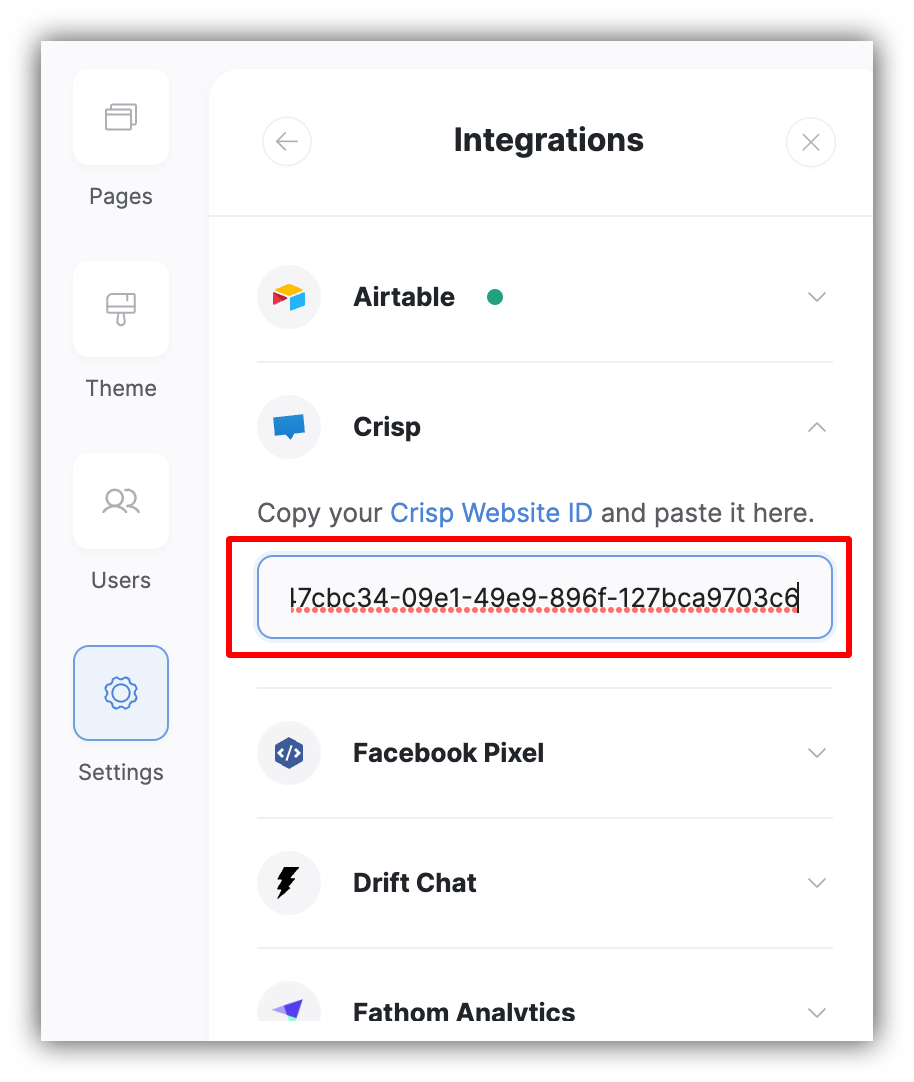 Adding Website ID in Softr