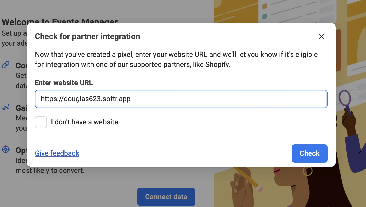 Entering website URL