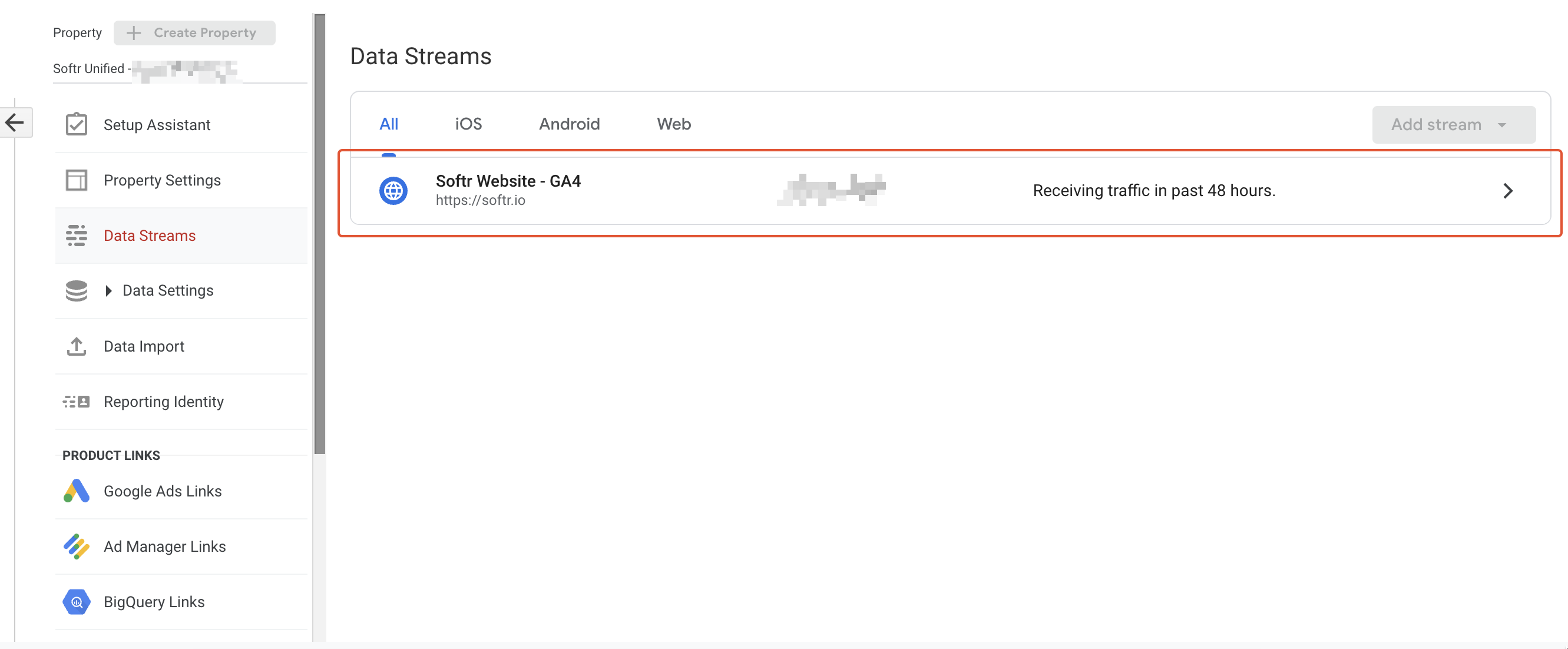 Selecting the data stream