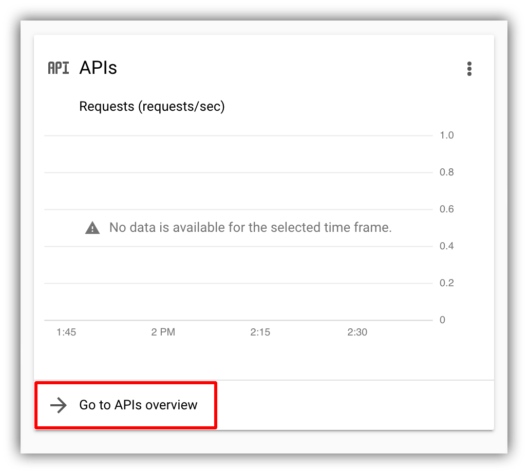 Navigating to APIs & Services