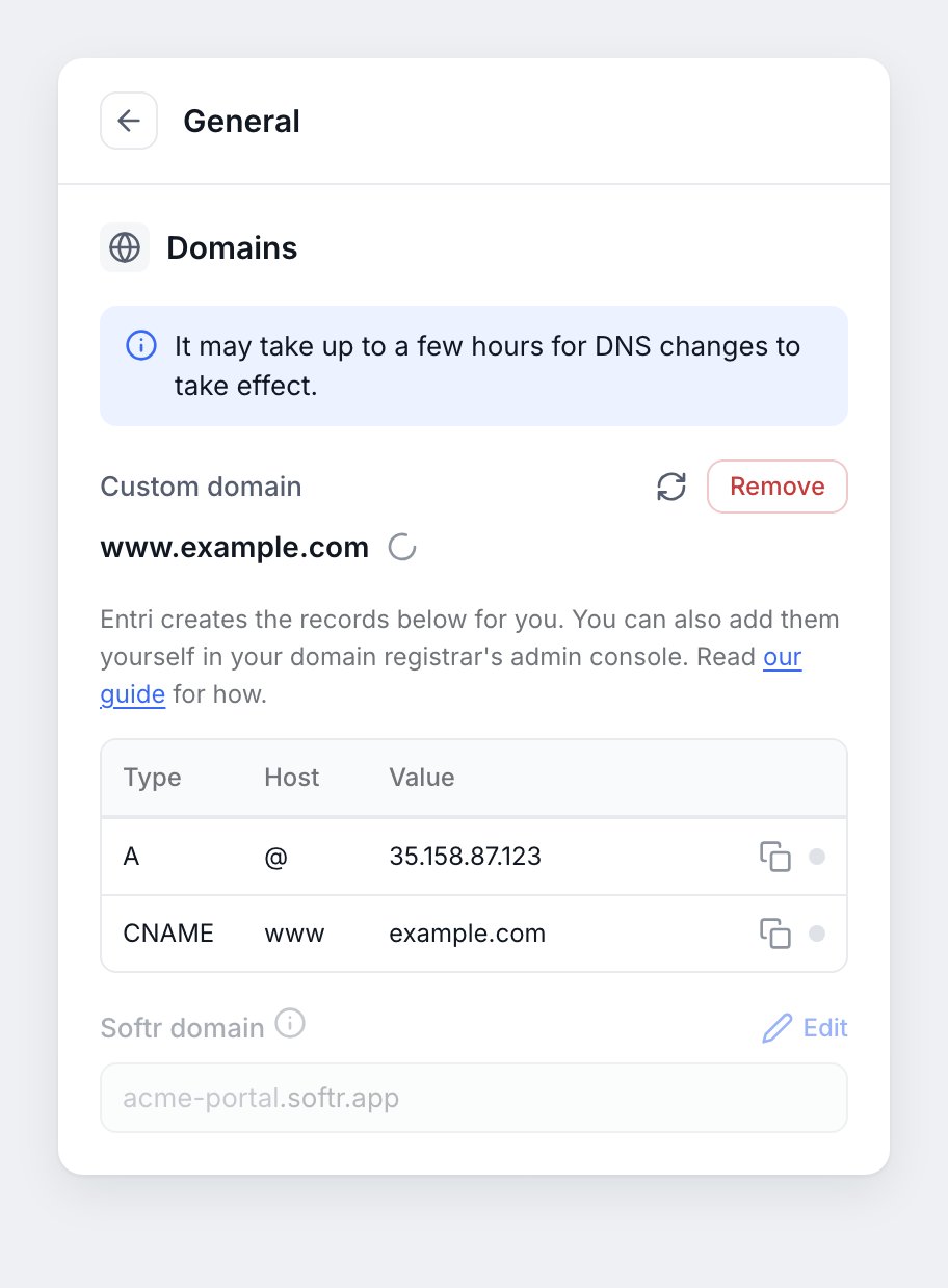 The domain waits for the DNS changes