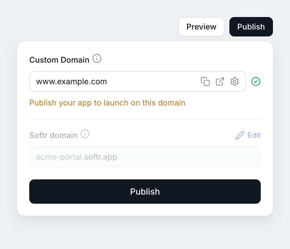Publish your app on the custom domain