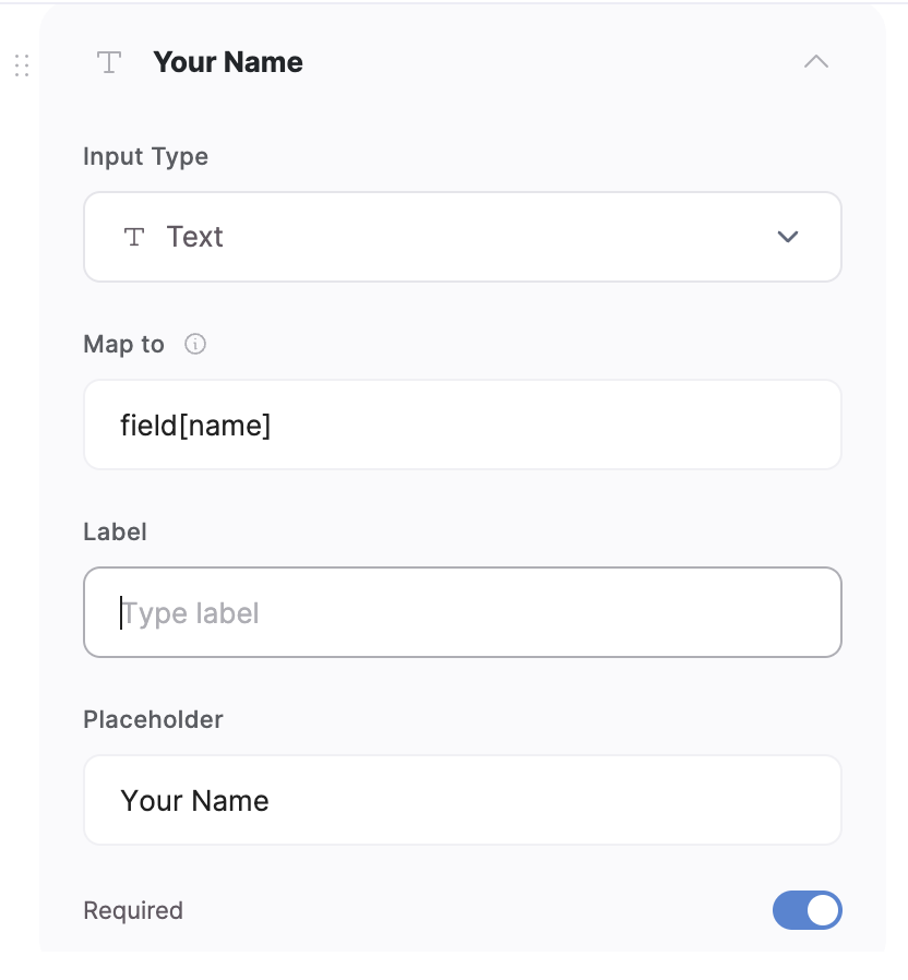Mapping the form fields