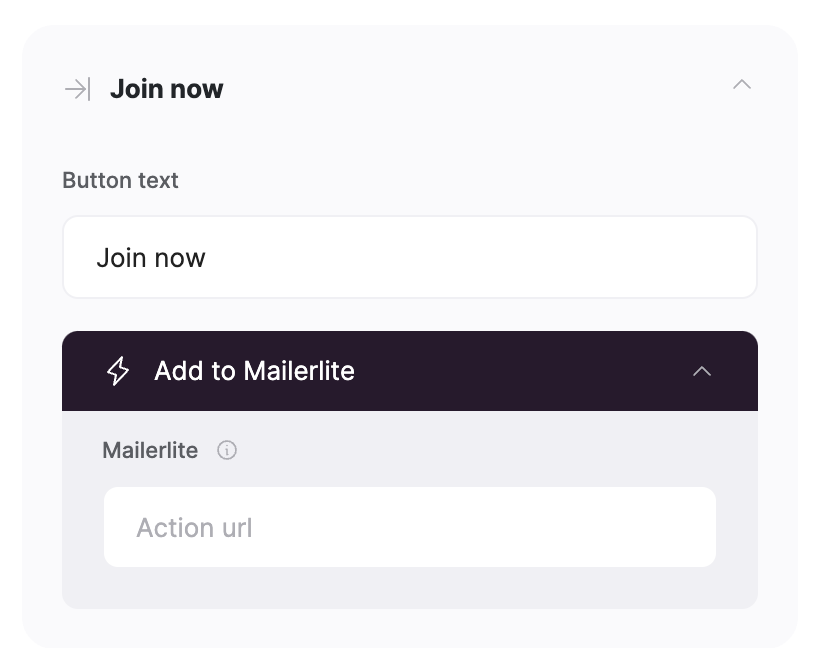 “Action URL” field