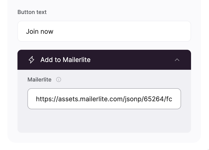 Adding the Action URL