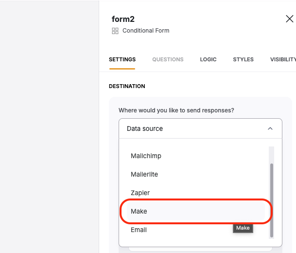 “Send to Make” action