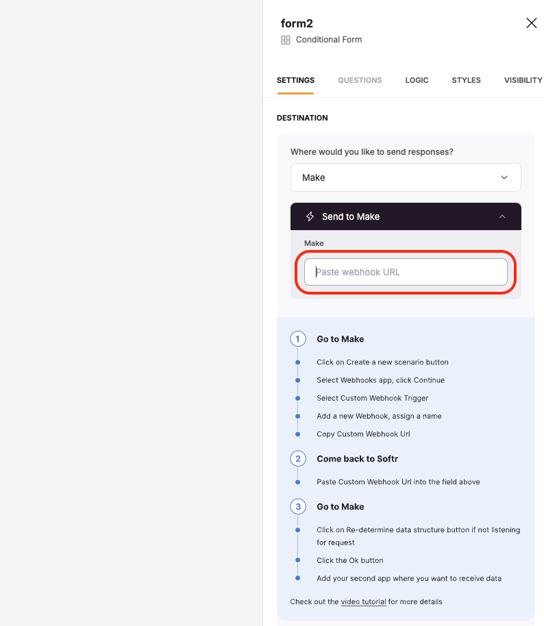 Custom Webhook URL field