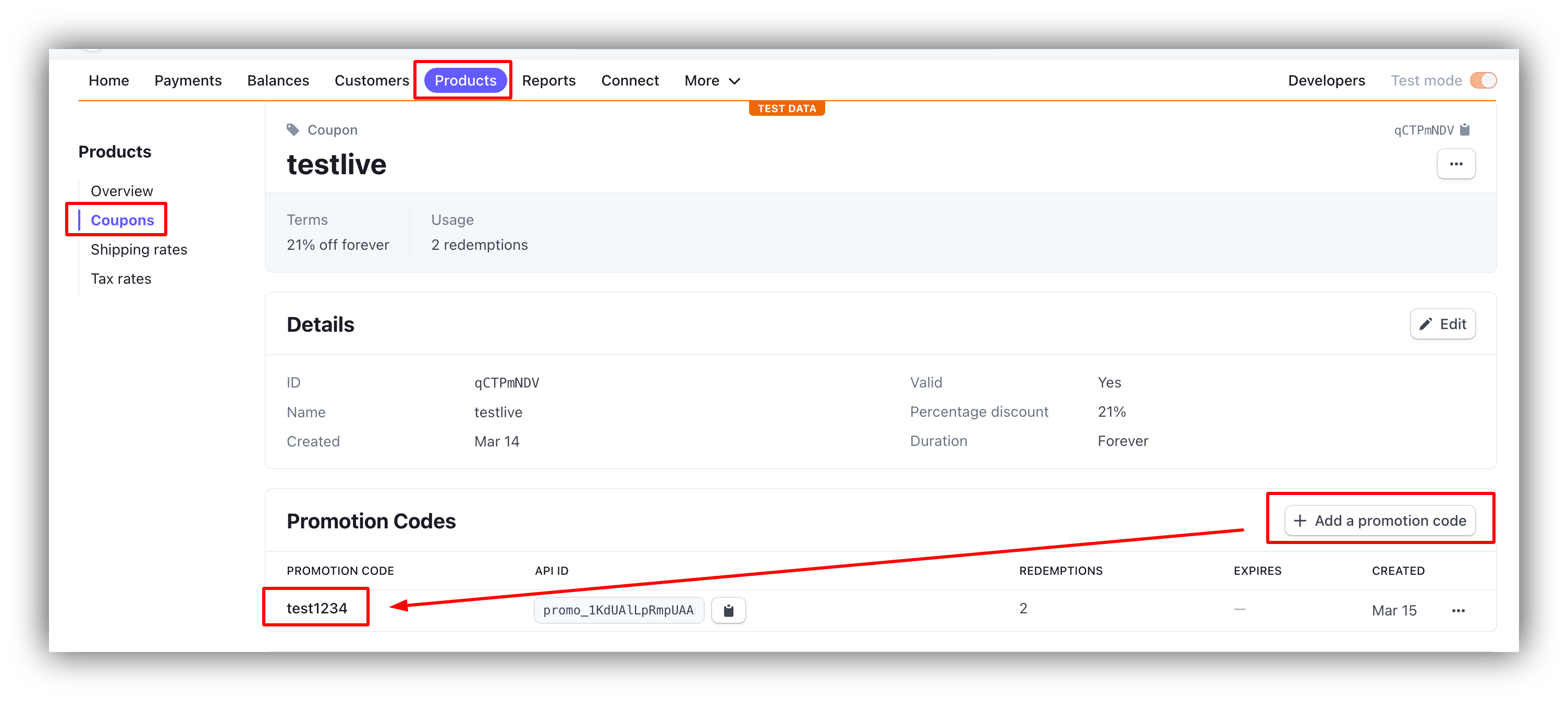 Setting up a Coupon and Promotional Code