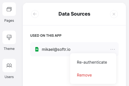 Google Sheets re-authentication