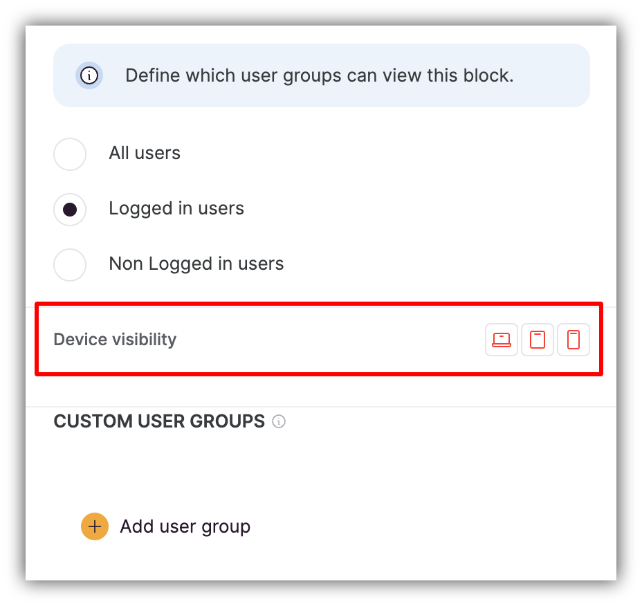 Device visibility options