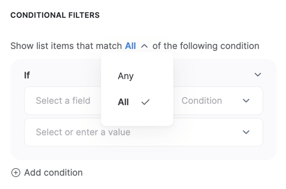 Conditional Filters – Softr Help Docs