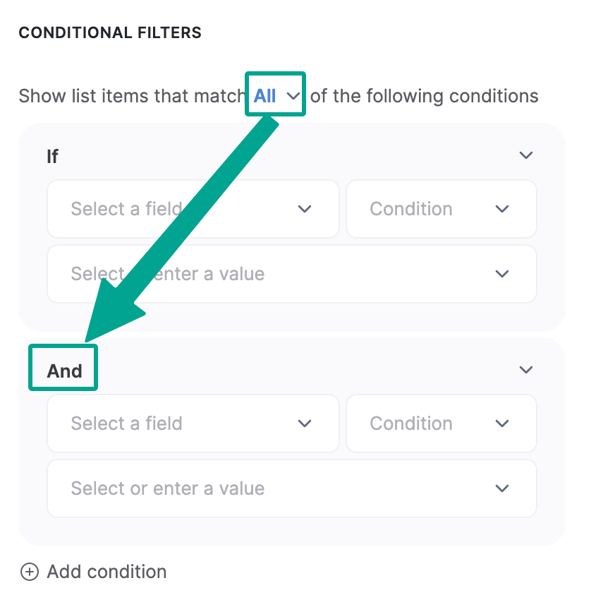Conditional Filters – Softr Help Docs