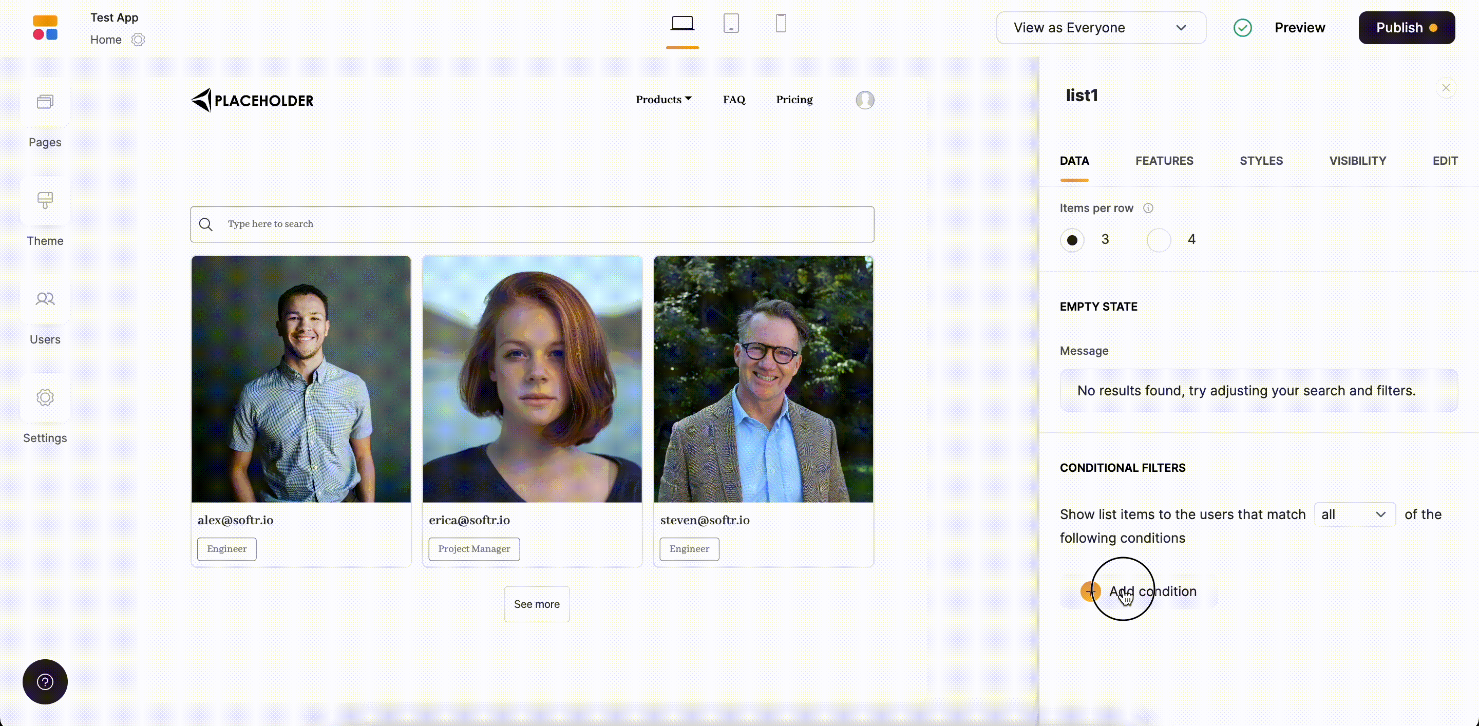 Applying a conditional filter to the list