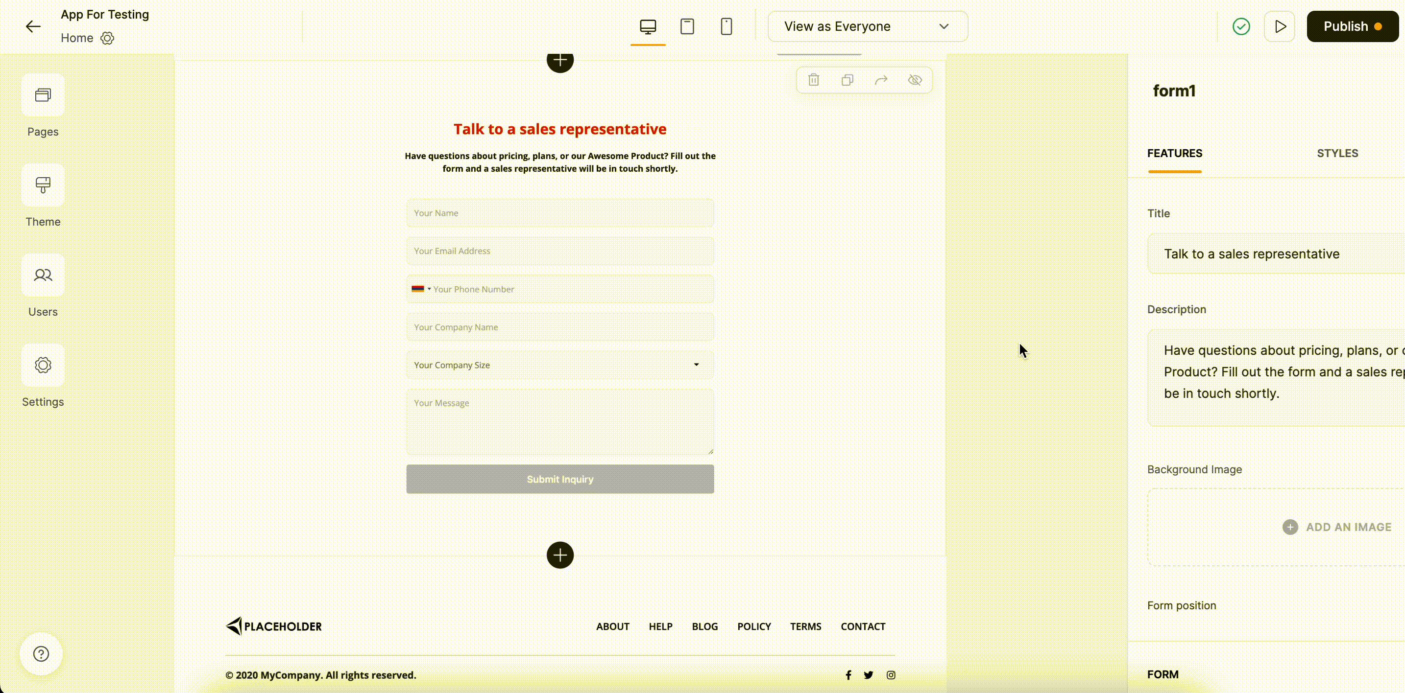 Setting block visibility for a user group