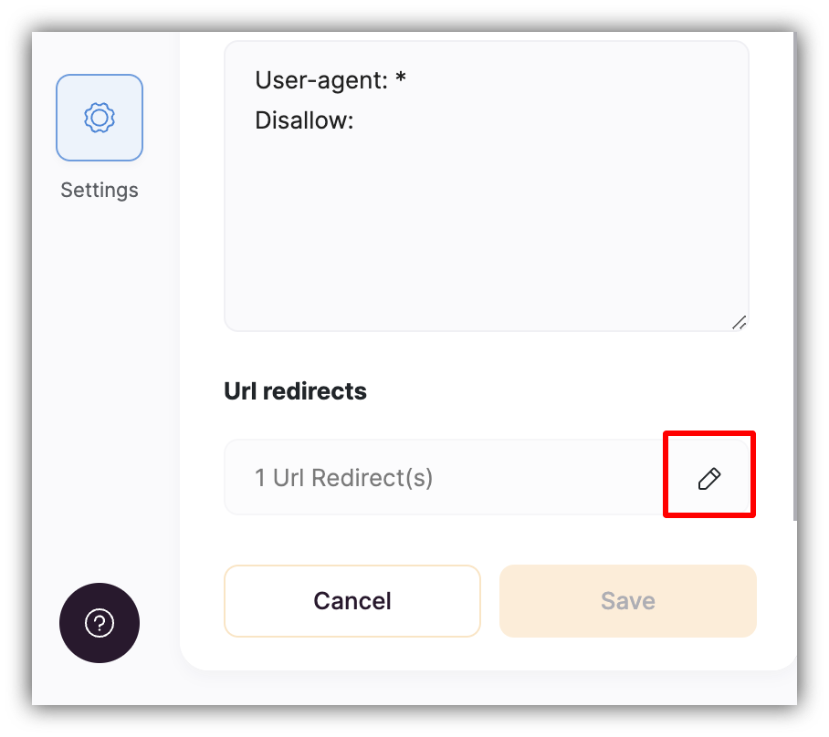 Redirect edit button