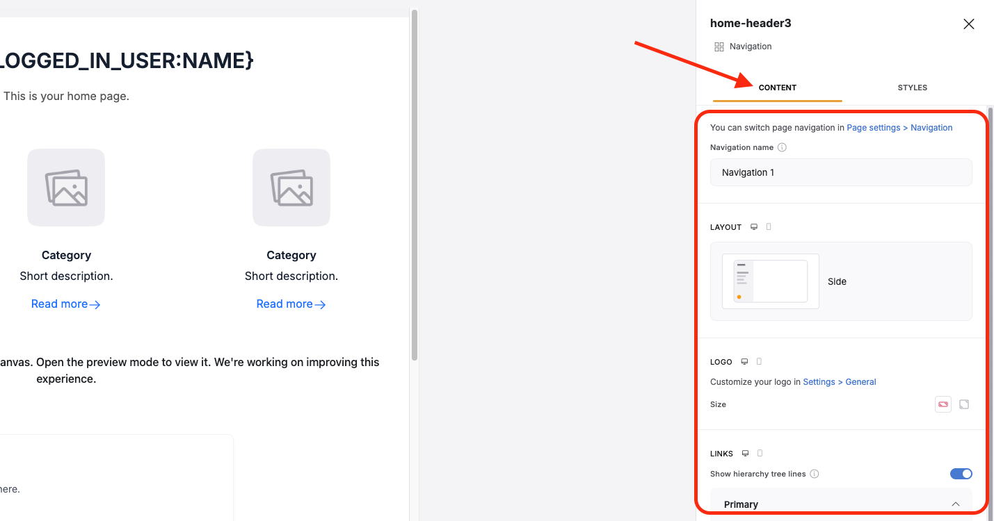 Navigation settings – Softr Help Docs