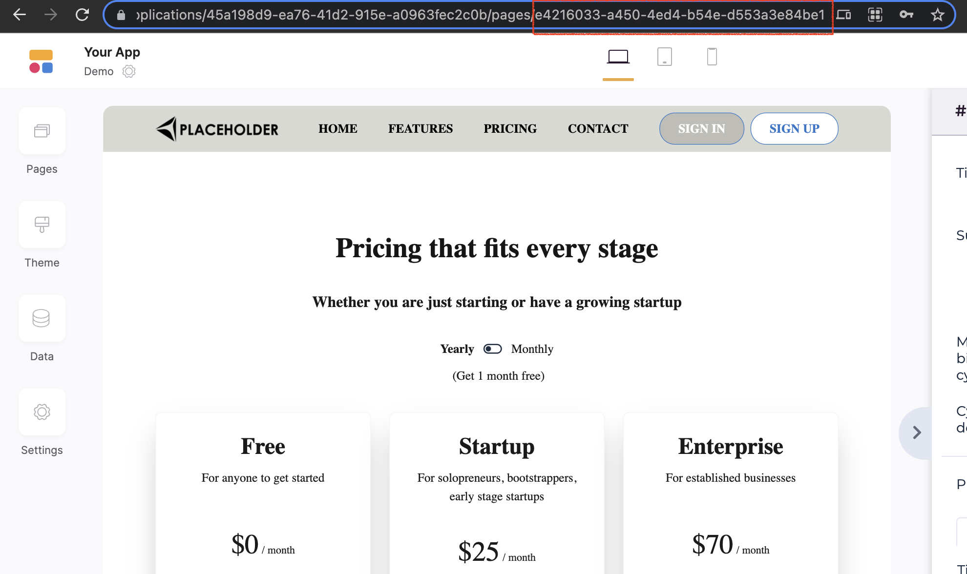 Locating the page ID