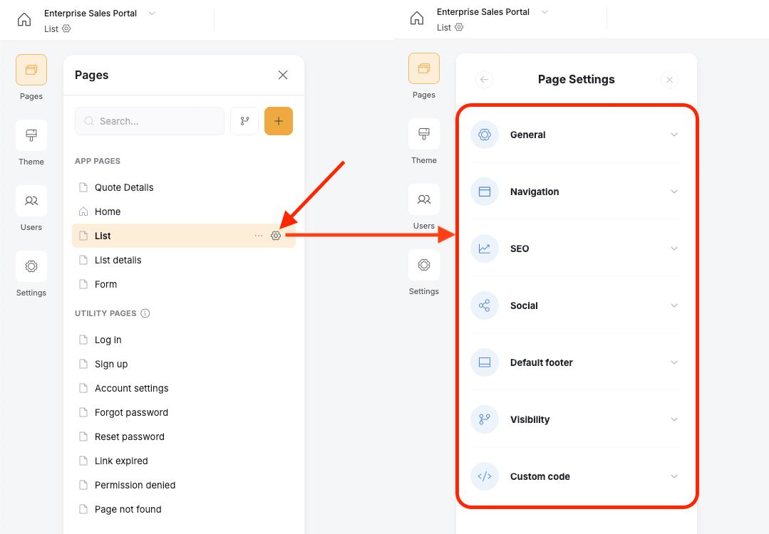 Page Settings – Softr Help Docs