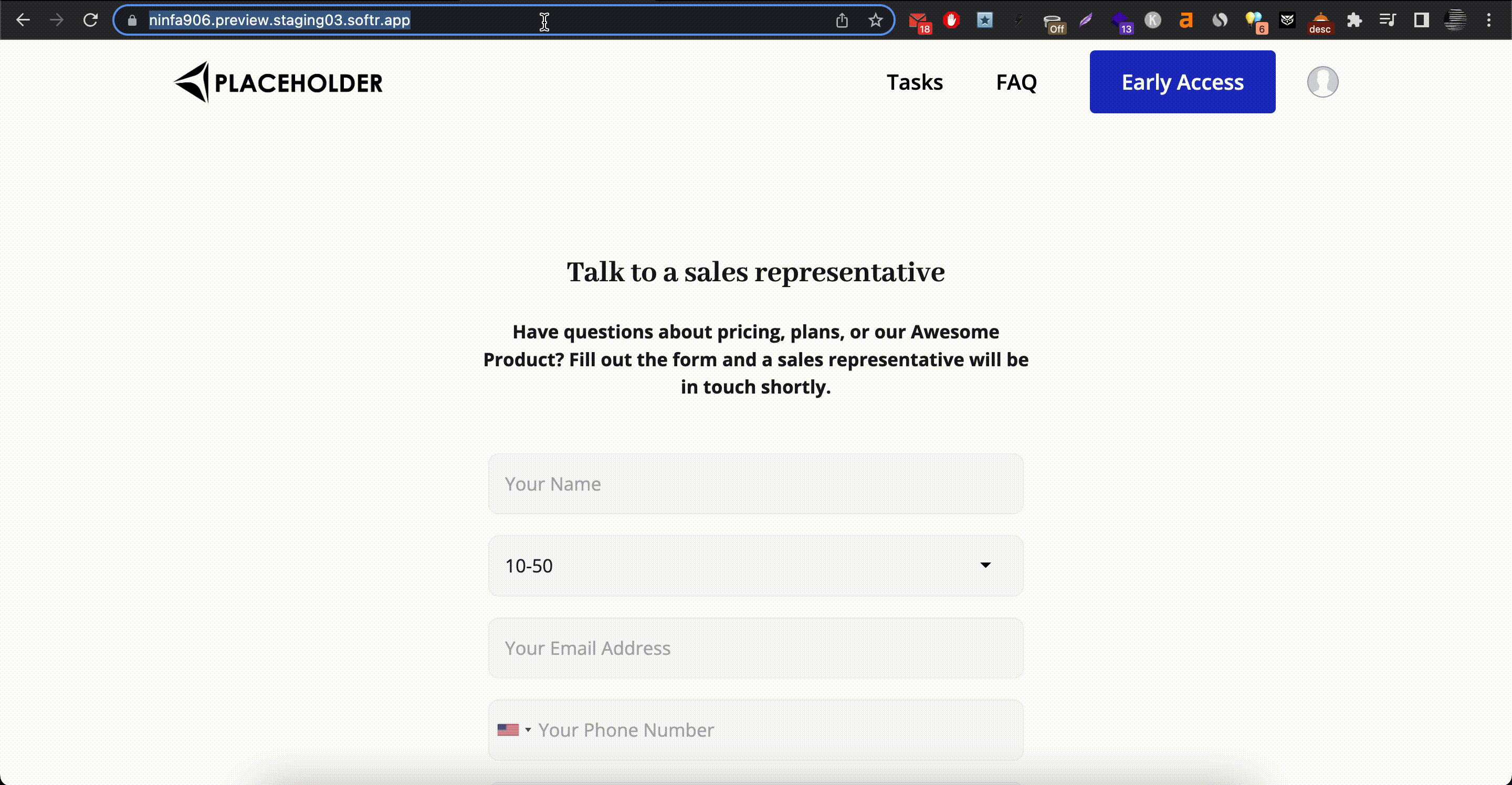 Prefilling the name field