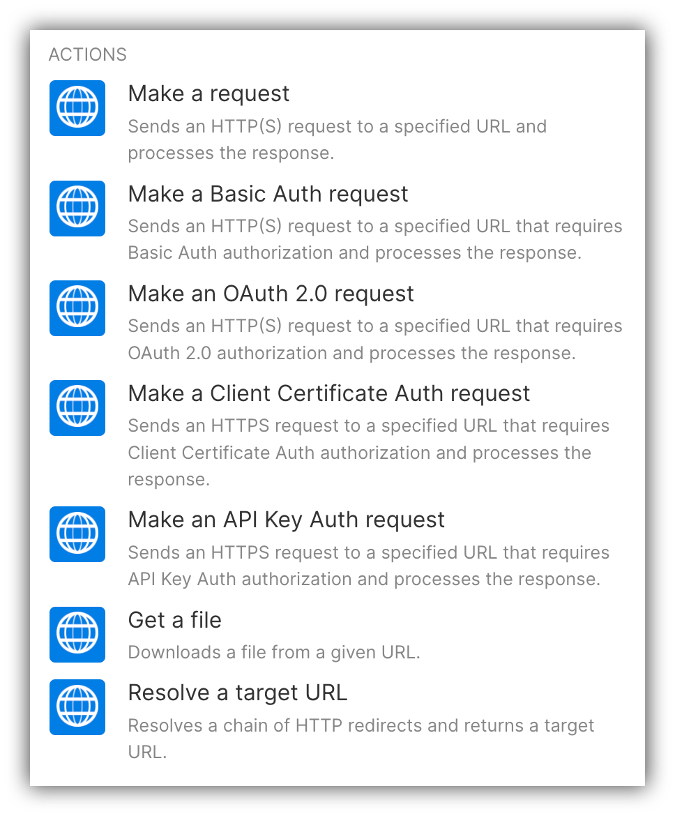 Selecting the action