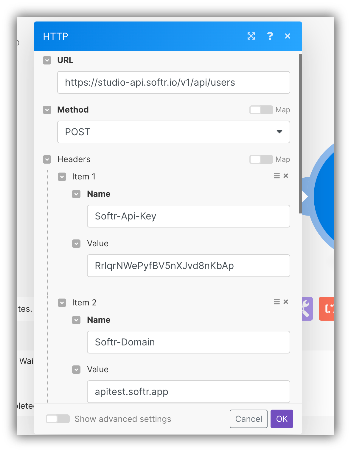 Configuring URL, Method, and Headers
