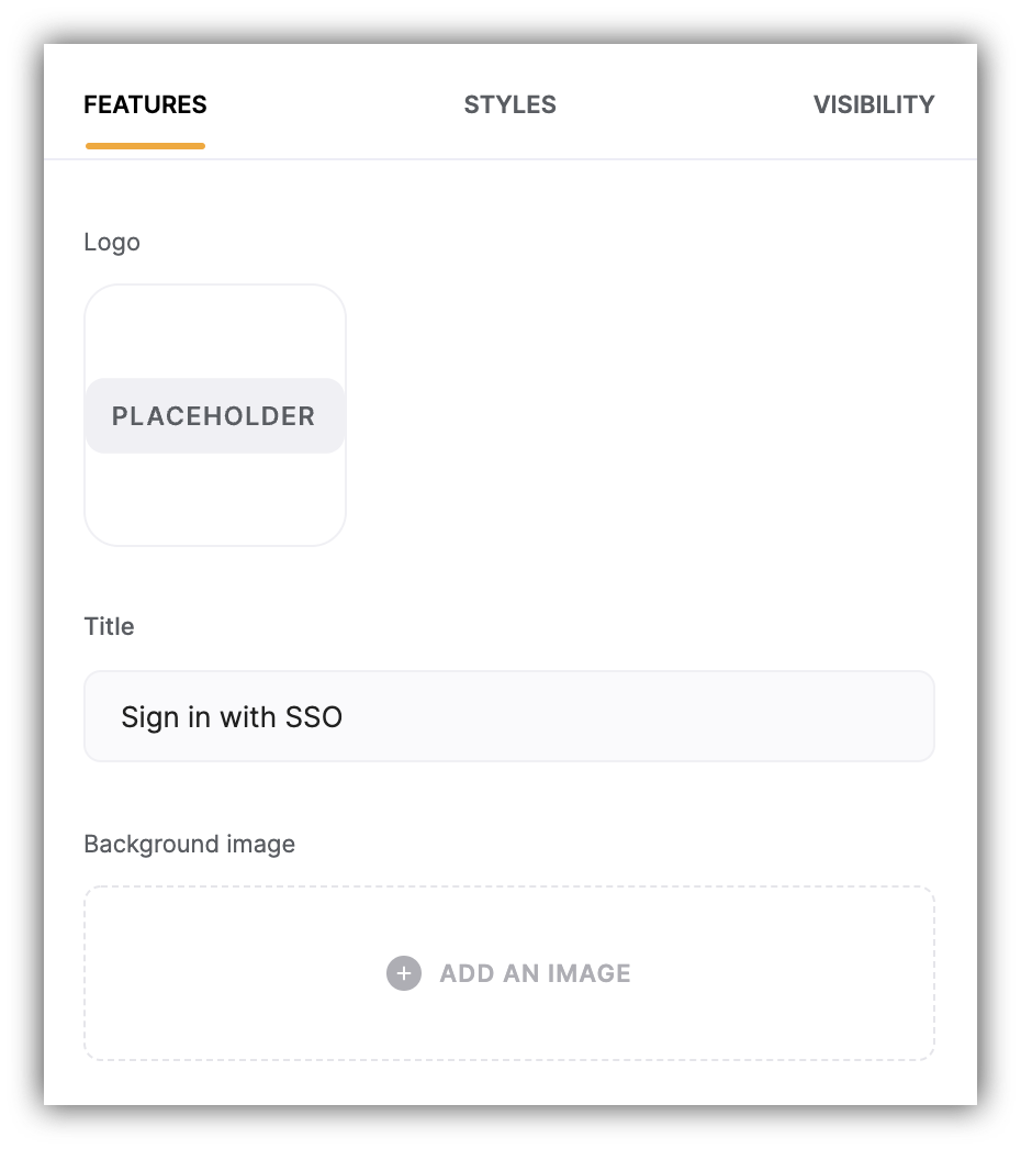Logo, Title, and Background Image settings
