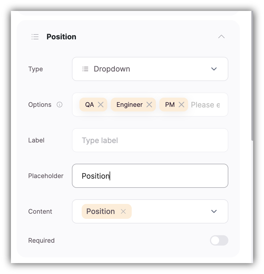 Additional Position field