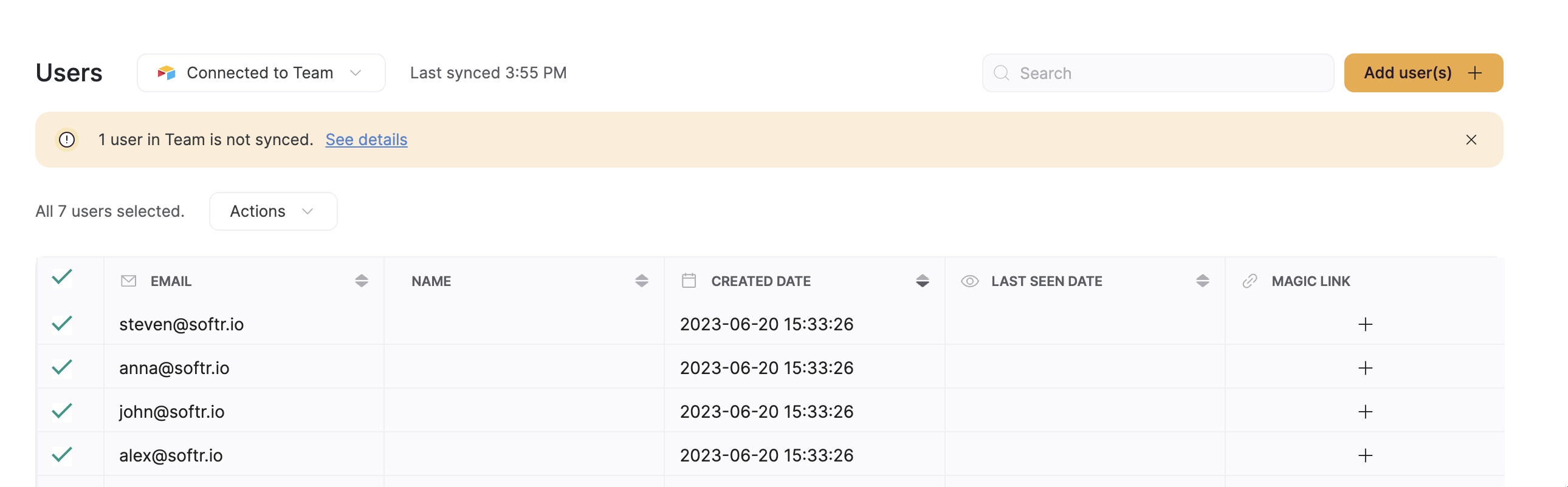 Sync issue notification
