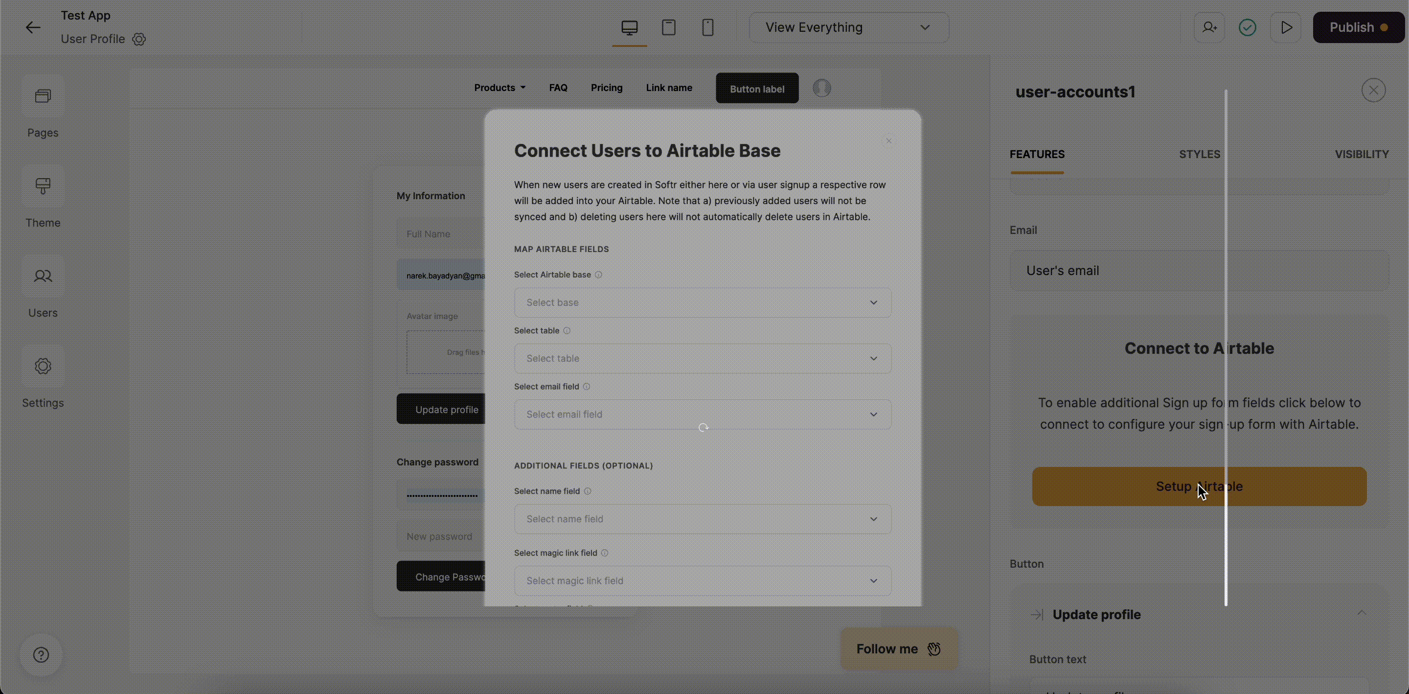 Connecting Airtable and mapping the Avatar field