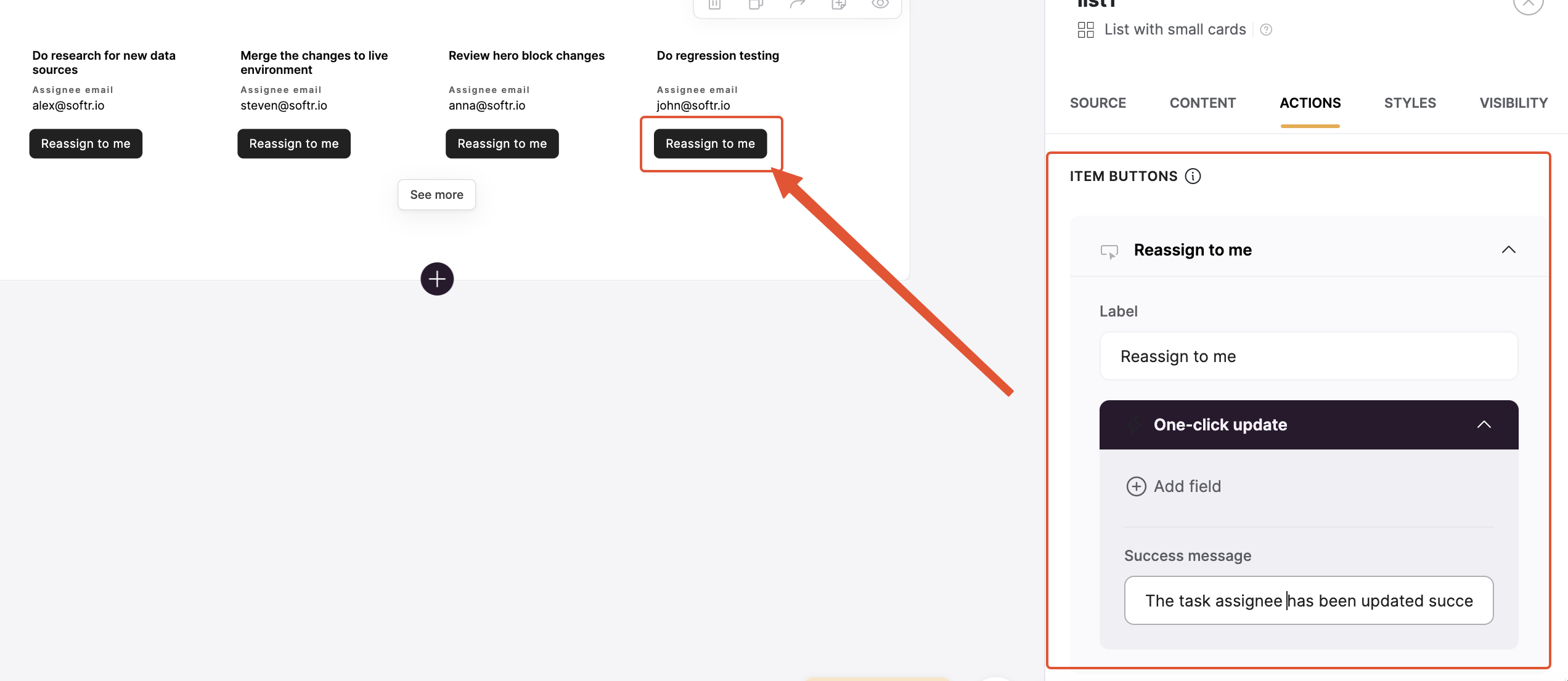 Adding the button to items