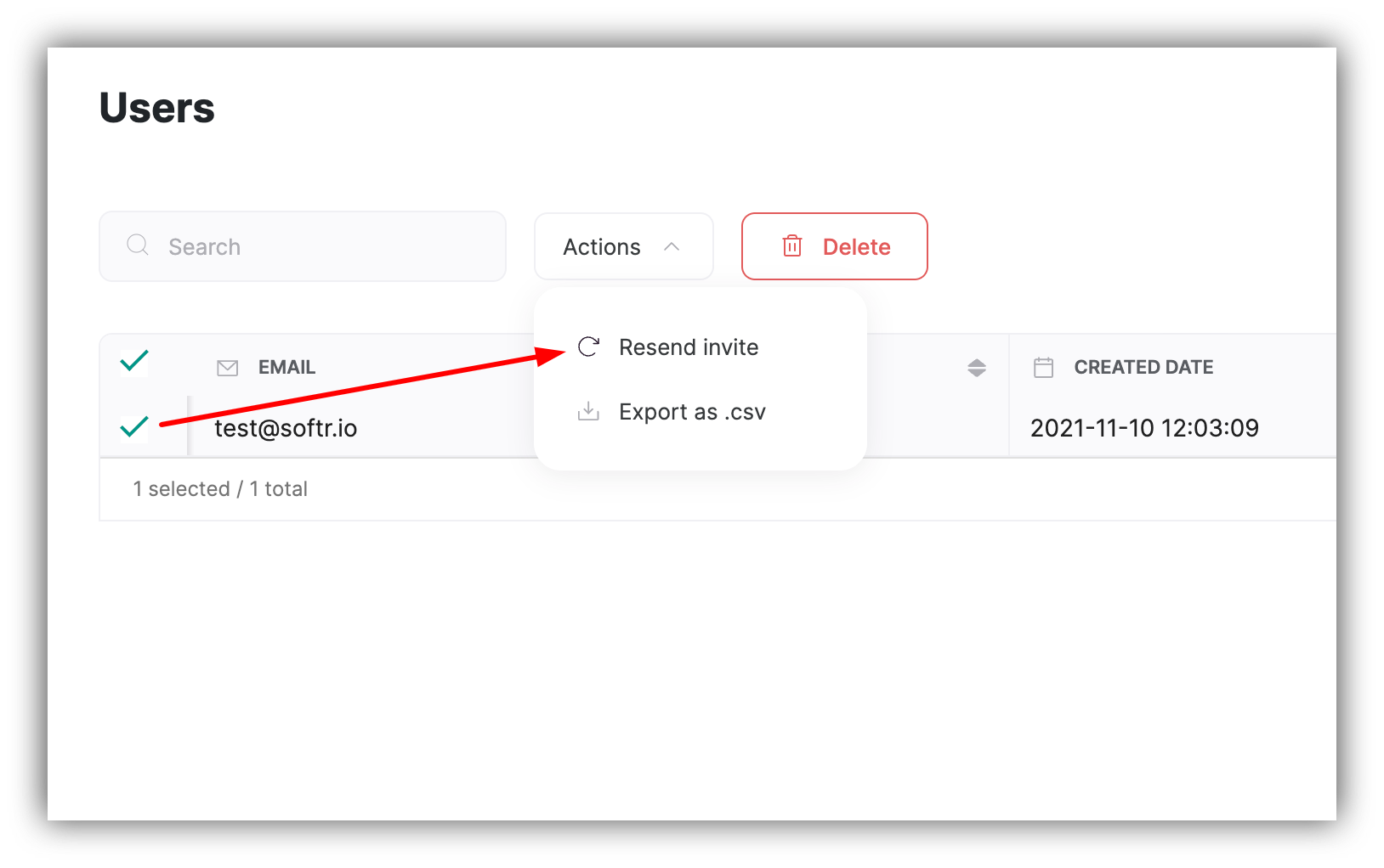 Resend invite to a user
