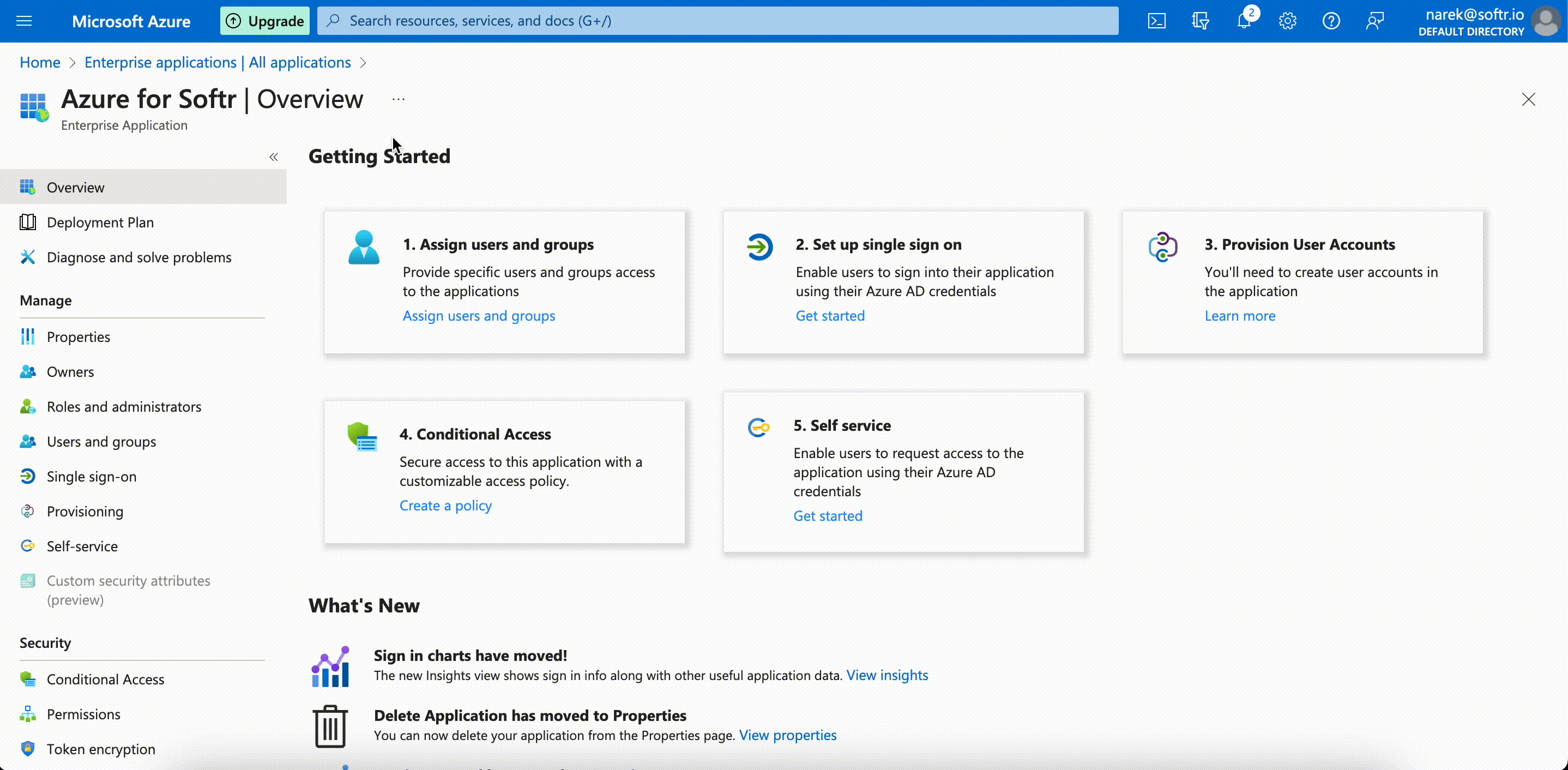 Assigning a user to your application