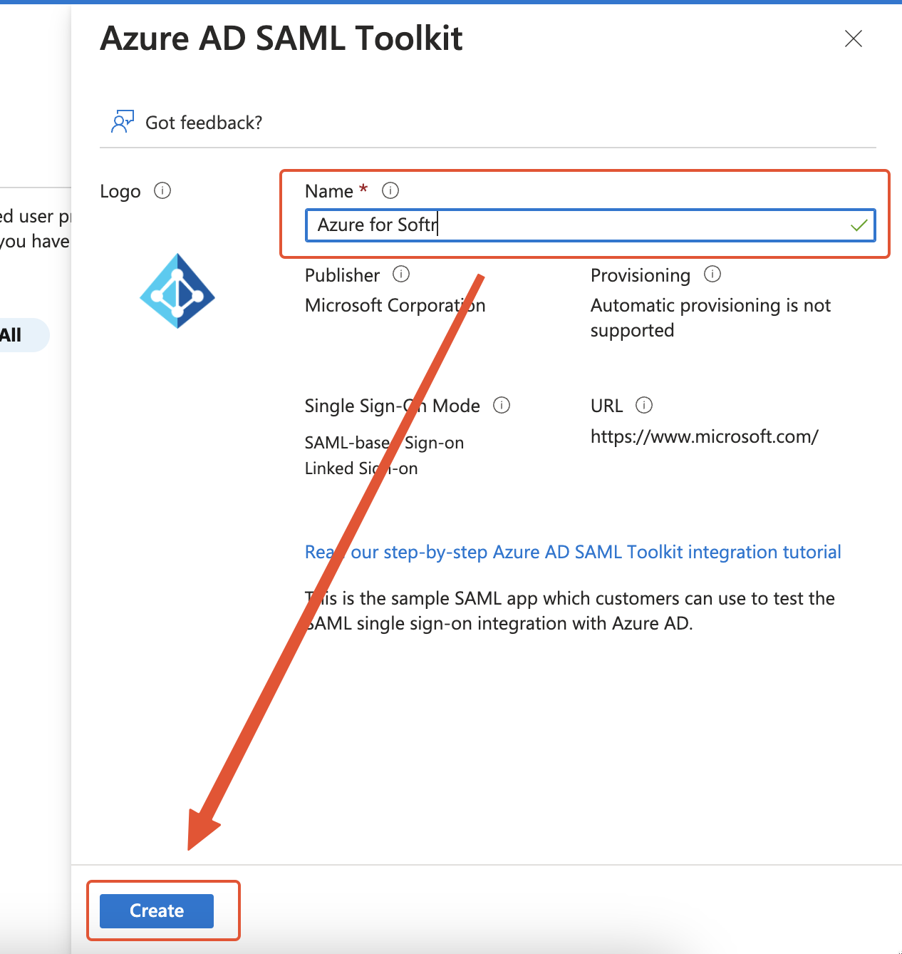 Creating the application