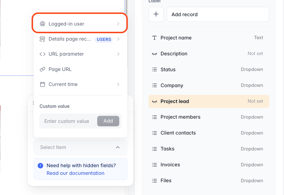 Mapping Fields for Actions – Softr Help Docs