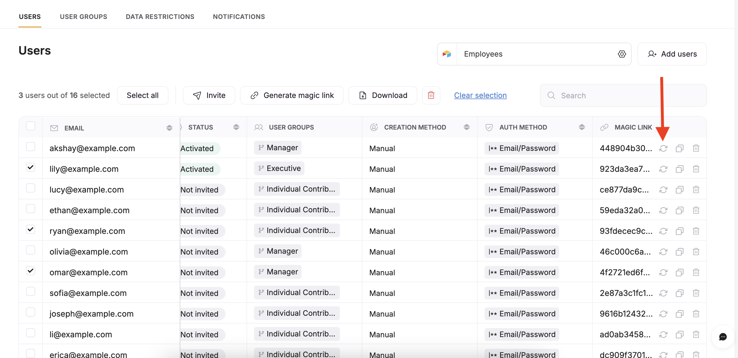 Regenerating the link