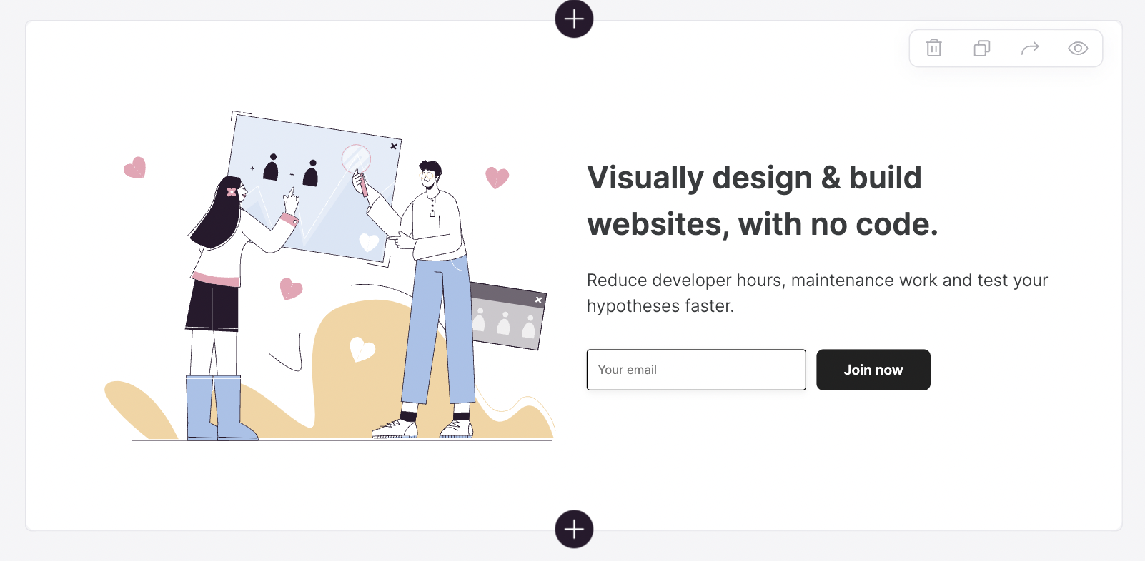 Hero with email capture