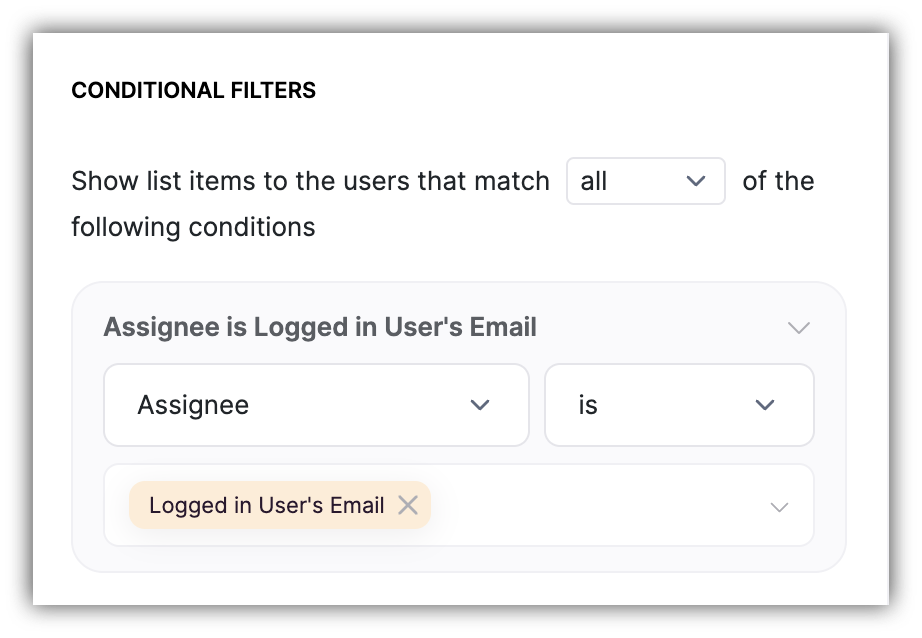 Setting a conditional filter