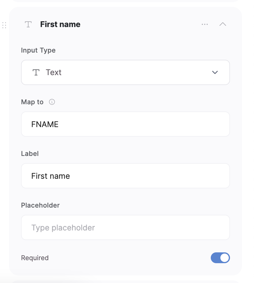 Filling in the “Map to” value