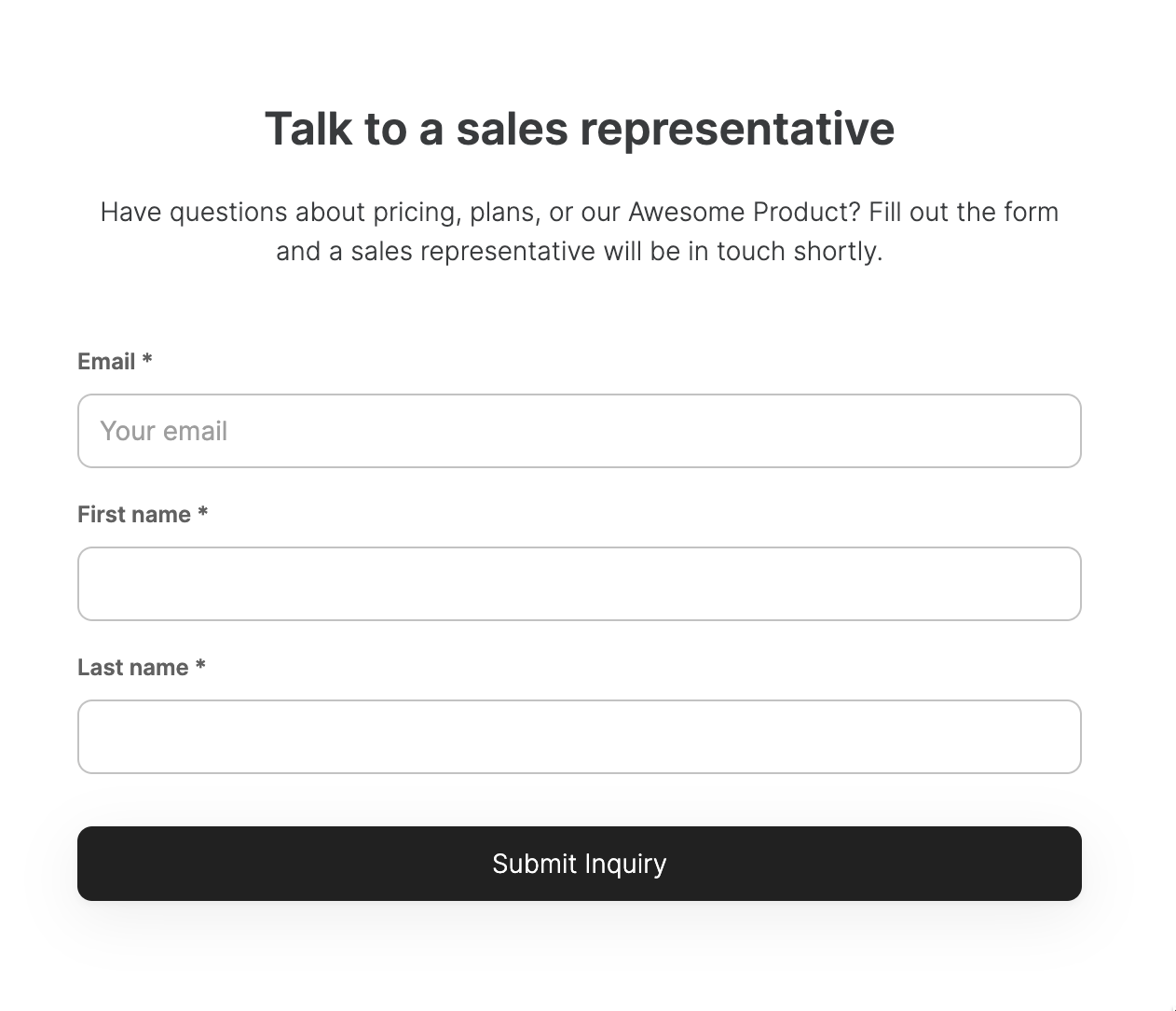 Customizable form on Softr