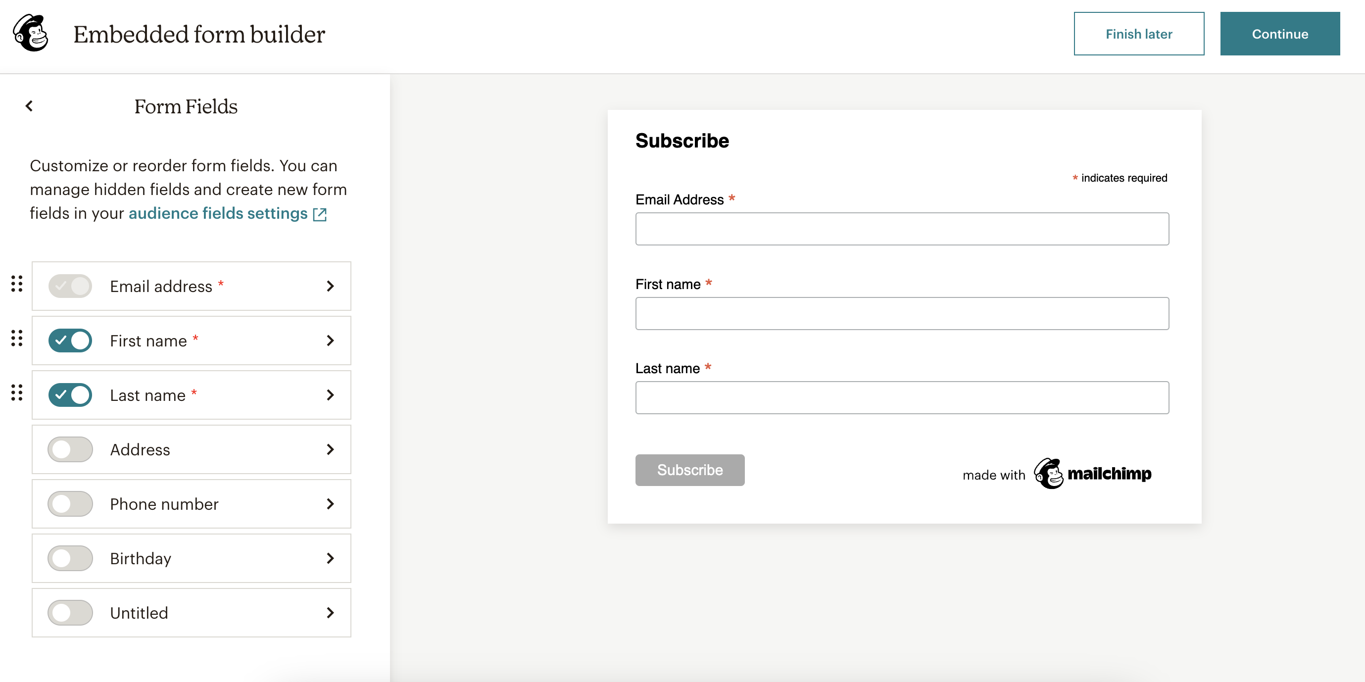 Creating a form with additional fields
