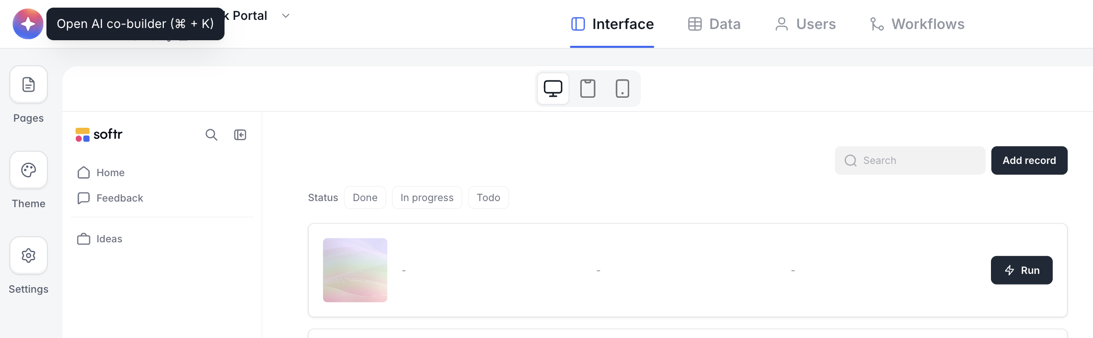 AI Co-Builder – Softr Help Docs