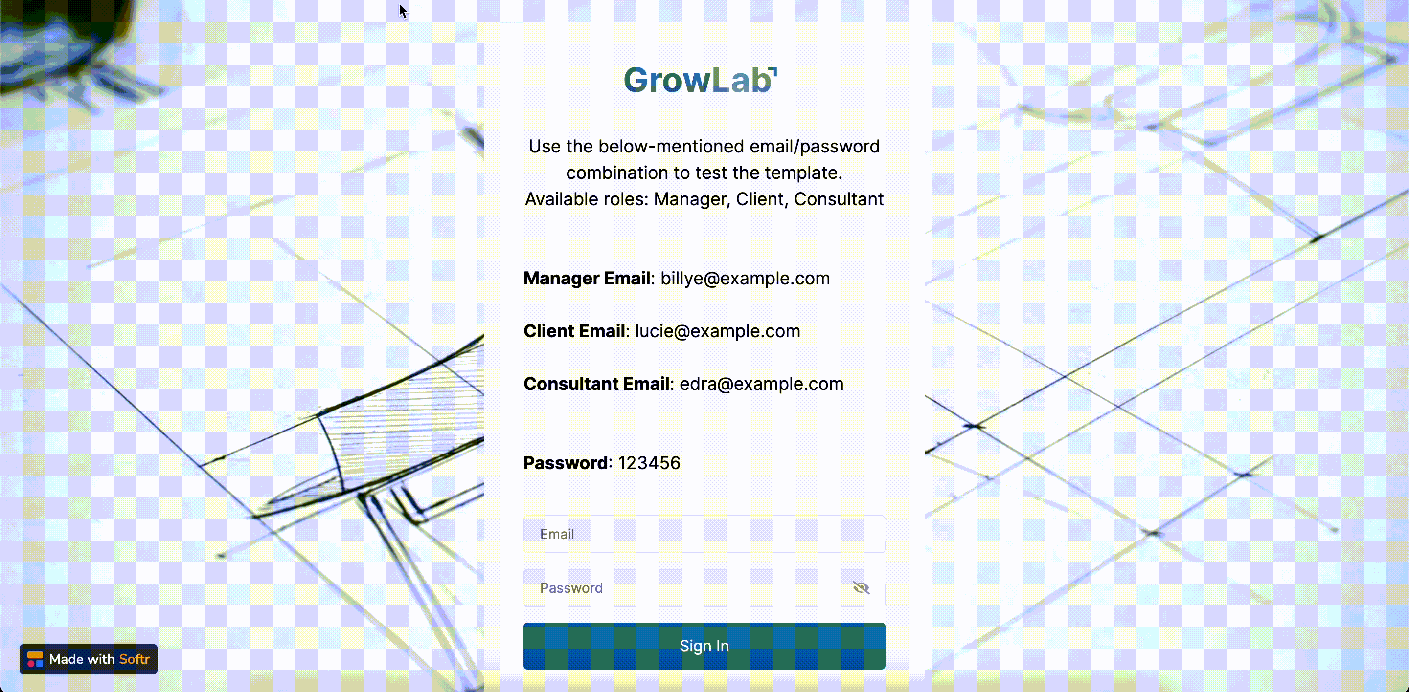 Logging in as a client