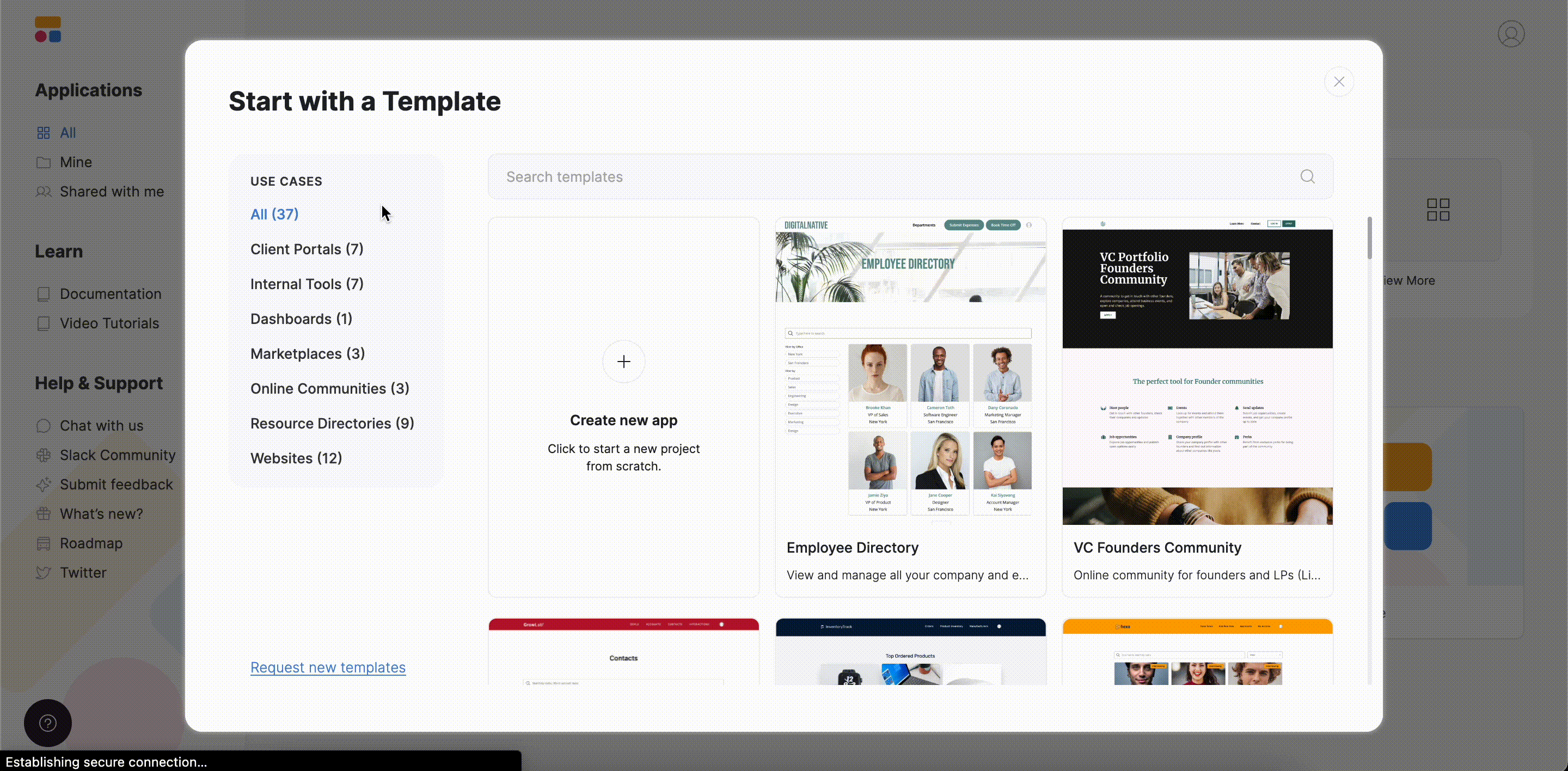 Creating a Client Portal from a template